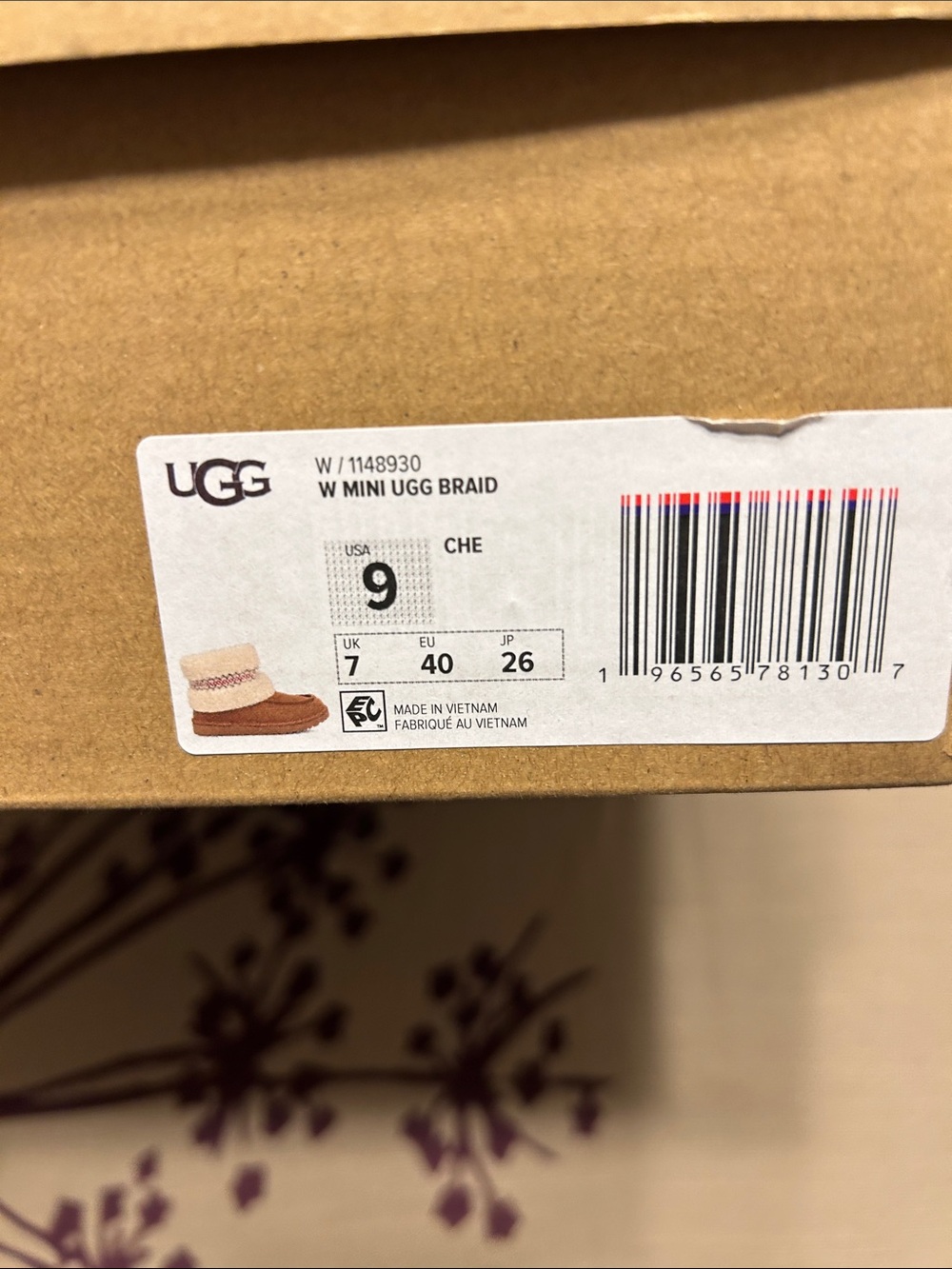 Chestnut W Mini Ugg Braid - Picture 11 of 11